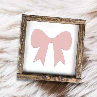 Coquette Pink Bow or Black Bow 3d Wood Sign, Western Coquette Decor, Bow Girl Nursery Decor, Sign Shelf Decor, Baby Shower Gift - image6